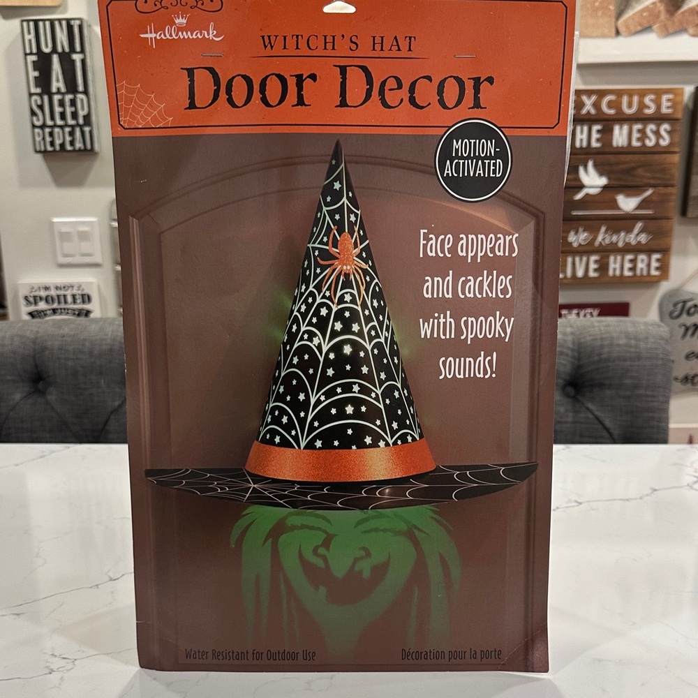 Hallmark Black and Orange Witch's Hat Door Decor